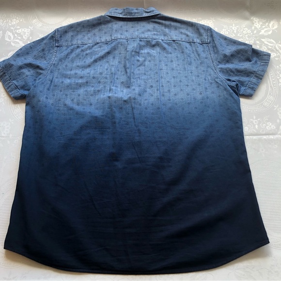American Eagle Men’s Size L Short Sleeves Shirt Button-Up Blue Jeans Denim Top - Picture 10 of 14